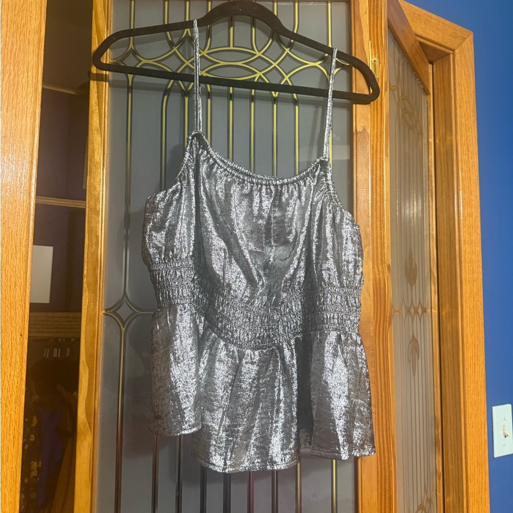 Silver Metallic Women's Top